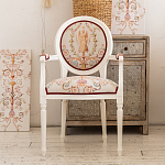 Полукресло из массива бука бежевое с растительным орнаментом Raffael Angel Beige Chair варинант исполнения - 9 | Loft Concept в Тюмени