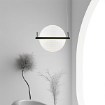 Светодиодный подвесной светильник круглой формы с металлическим черным каркасом Marble Glow варинант исполнения - 5 | Loft Concept в Тюмени