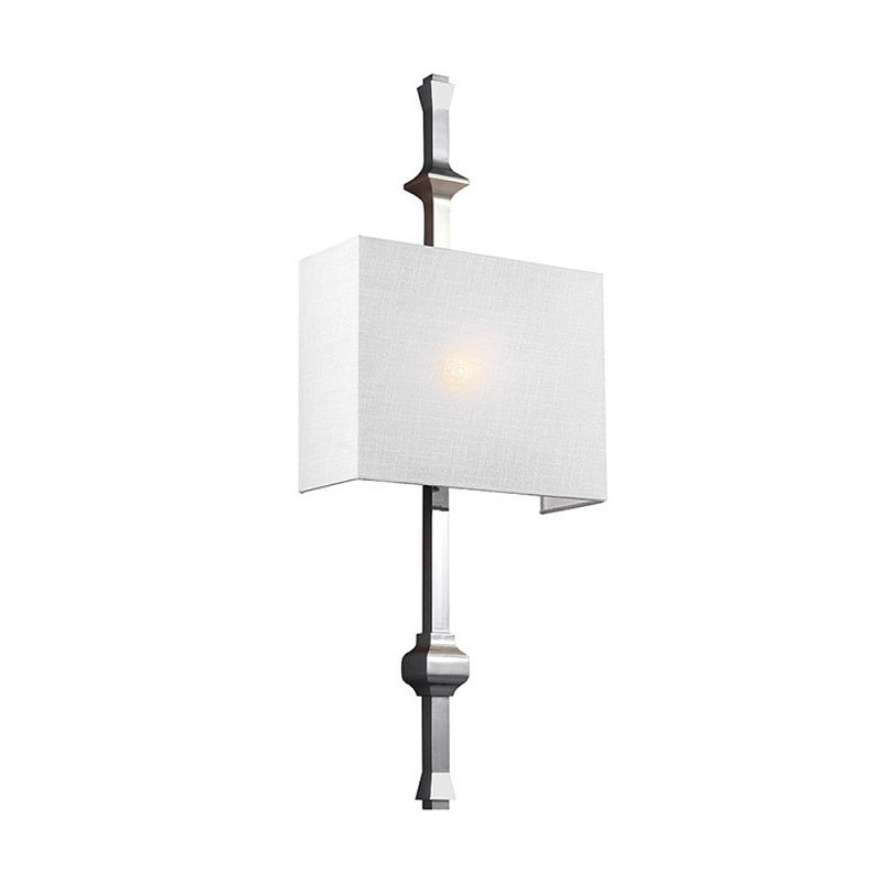 Бра с прямоугольным тканевым абажуром белого цвета Feiss Никель Бежевый Белый Бронза в Тюмени | Loft Concept 