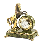 Часы настольные бронзовые с декором в виде коня Horse Stone Clock варинант исполнения - 4 | Loft Concept в Тюмени