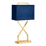 Настольная лампа с основанием из полированного золота и прямоугольным абажуром глубокого синего цвета Elstead Lighting варинант исполнения - 5 | Loft Concept в Тюмени