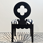 Дизайнерский стул с круглой деревянной спинкой Black and White Clover варинант исполнения - 3 | Loft Concept в Тюмени