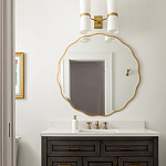 Золотое настенное зеркало Yvon Mirror варинант исполнения - 4 | Loft Concept в Тюмени