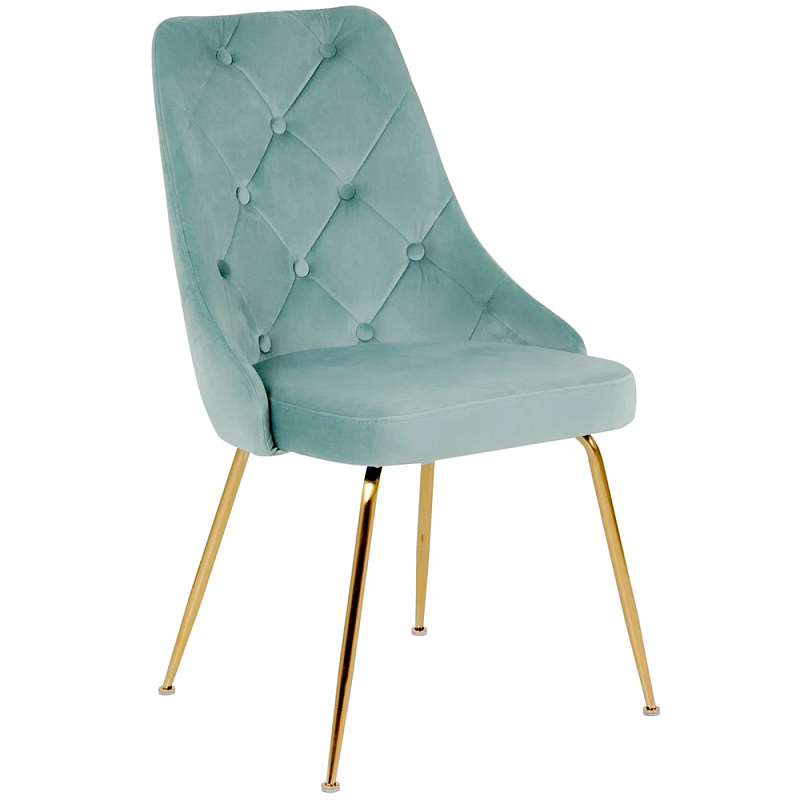 Стул в мятной велюровой обивке Ward Mint Velour Chair Мятный Золотой Стул в мятной велюровой обивке Ward Mint Velour Chair Мятный Золотой в Тюмени | Loft Concept