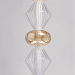 Подвесной светильник с вертикальной композицией из прозрачных и янтарных стеклянных шаров и ромбов Gabriel Scott Luna варинант исполнения - 14 | Loft Concept в Тюмени