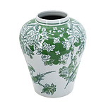 Ваза с зелеными цветочными и птичьими мотивами Vase Inspired by Nature варинант исполнения - 2 | Loft Concept в Тюмени