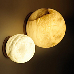 Настенно-потолочный светильник с плафоном в форме шара из алебастра Cryptocrystalline Stone варинант исполнения - 2 | Loft Concept в Тюмени