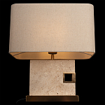 Настольная лампа с прямоугольным основанием из натурального камня c тканевым абажуром Lapis Tiburtinus варинант исполнения - 4 | Loft Concept в Тюмени
