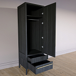 Узкий Шкаф Primo с 2 выдвижными ящиками Черный дуб варинант исполнения - 7 | Loft Concept в Тюмени