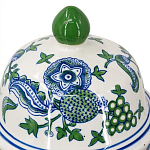 Ваза с крышкой и зелено-голубым цветочным узором на белом фоне Blue & White Ornament варинант исполнения - 3 | Loft Concept в Тюмени