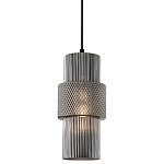 Подвесной светильник со стеклянным рифленым плафоном цилиндрической формы Eliara 13 варинант исполнения - 9 | Loft Concept в Тюмени
