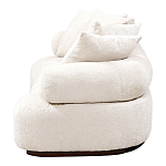 Трехместный диван с обивкой букле молочного цвета Leonois Boucle Sofa варинант исполнения - 3 | Loft Concept в Тюмени
