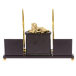 Настольный канцелярский набор из нефрита с декором в виде льва Golden Lion варинант исполнения - 3 | Loft Concept в Тюмени