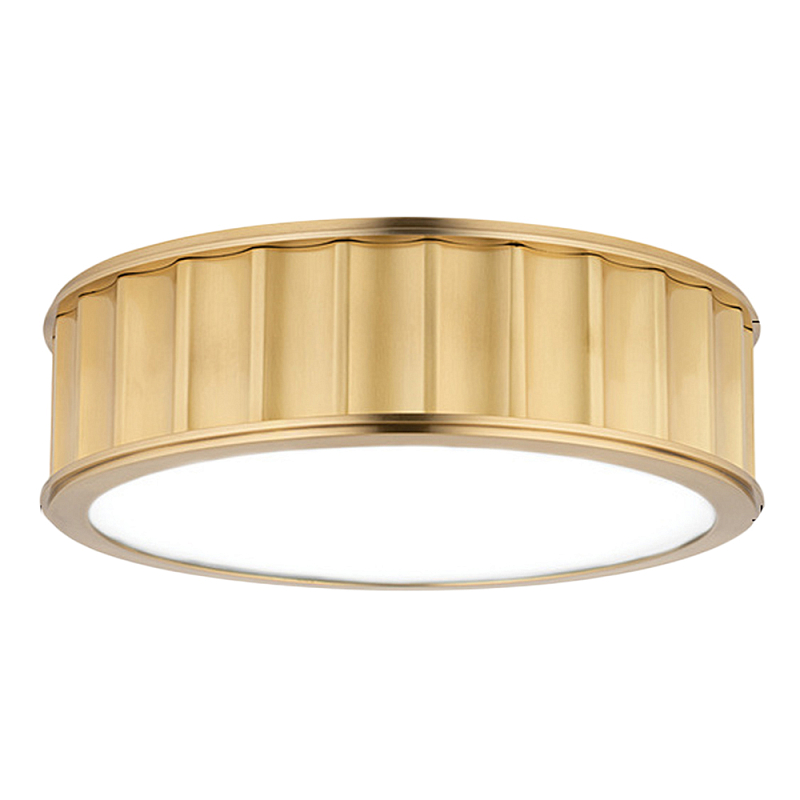 Потолочный светильник с гофрированным абажуром цвета латунь Millennium Латунь Белый в Тюмени | Loft Concept 