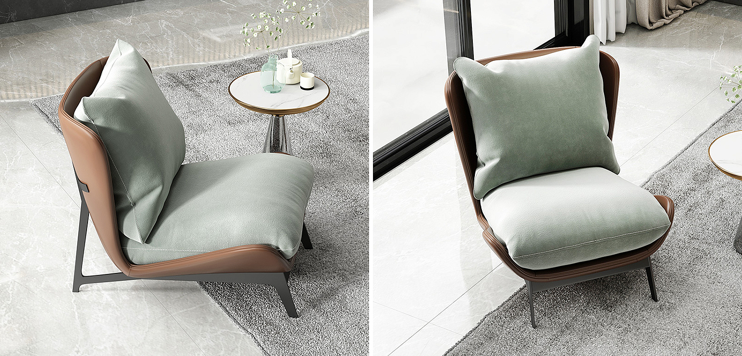 Кресло Maxwell Green Textile Leather Armchair Кресло Maxwell Green Textile Leather Armchair - Loft-Concept в Тюмени