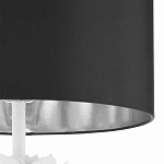 Торшер с декором в виде белого цветка магнолии на каркасе и черным абажуром White Magnolia варинант исполнения - 3 | Loft Concept в Тюмени