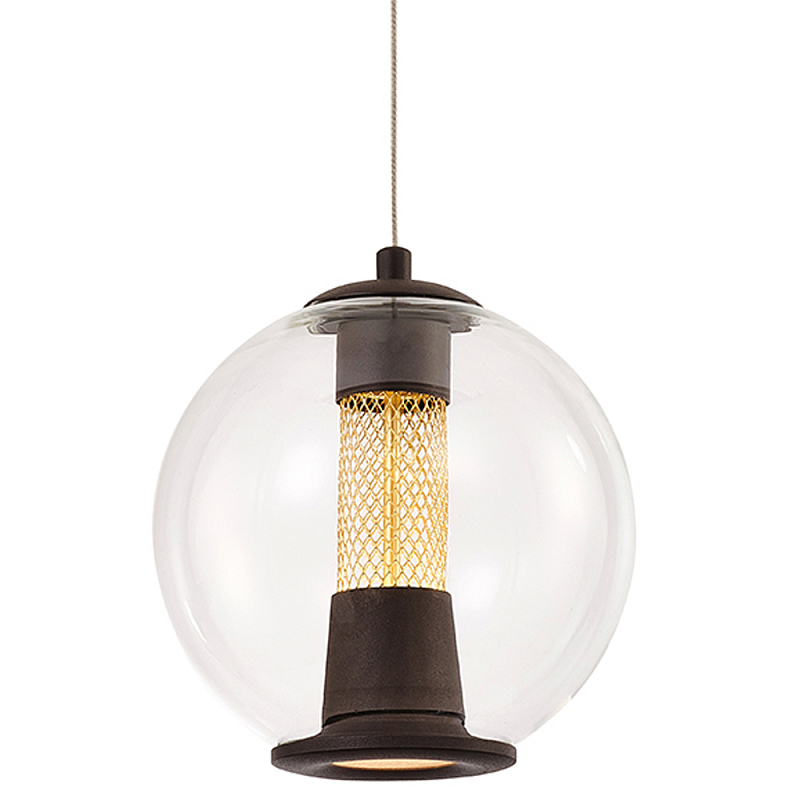 Подвесной светильник с плафоном в форме шара Inner Gleam Orb black Черный Прозрачное Стекло Золотой Подвесной светильник с плафоном в форме шара Inner Gleam Orb black Черный Прозрачное Стекло Золотой в Тюмени | Loft Concept
