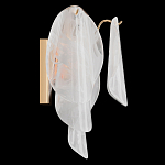 Бра из полупрозрачных овальных лепестков из стекла с металлическим основанием золотого цвета Nazaire Glass Lighting варинант исполнения - 2 | Loft Concept в Тюмени