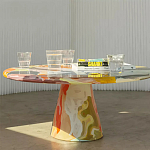 Дизайнерский журнальный стол с цветным орнаментом Unyly варинант исполнения - 2 | Loft Concept в Тюмени