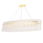 Люстра подвесная овальная с рельефными стеклянными панелями и золотым металлическим каркасом Textured Glass Chandelier варинант исполнения - 1 | Loft Concept в Тюмени