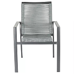 Стул темно-серый с высокой плетеной спинкой и сиденьем Braided Strength варинант исполнения - 1 | Loft Concept в Тюмени