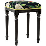 Банкетка из натурального бука черная с изображением птиц и цветов Blooming Birds2 варинант исполнения - 3 | Loft Concept в Тюмени