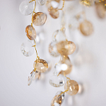 Бра золотого цвета с ветвями и прозрачными хрустальнымих подвесками Droplet Chandelier варинант исполнения - 5 | Loft Concept в Тюмени