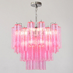 Элитная Люстра Textured Glass Pink Chandelier Ярко Розовое стекло варинант исполнения - 3 | Loft Concept в Тюмени