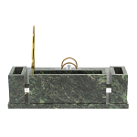 Настольный письменный набор из змеевика с подставкой под календарь и часами Successful Leader варинант исполнения - 3 | Loft Concept в Тюмени