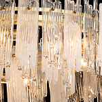 Люстра круглая с прозрачными стержнями разной длины Textured Glass Chandelier варинант исполнения - 5 | Loft Concept в Тюмени