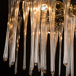 Люстра подвесная круглая в виде ветвей деревьев бронзового цвета с прозрачными подвесками-каплями Droplet Chandelier варинант исполнения - 6 | Loft Concept в Тюмени