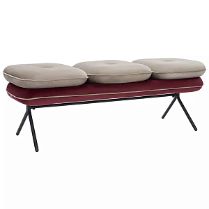 Банкетка с 3-мя раздельными сиденьями Soft Velor Bench