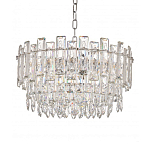 Круглая люстра с хрустальными подвесками на серебряном каркасе Gorgeous Crystal Light варинант исполнения - 10 | Loft Concept в Тюмени