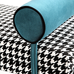 Банкетка Banquette PIED DE POULE с принтом гусиная лапка и синими подлокотниками  варинант исполнения - 3 | Loft Concept в Тюмени