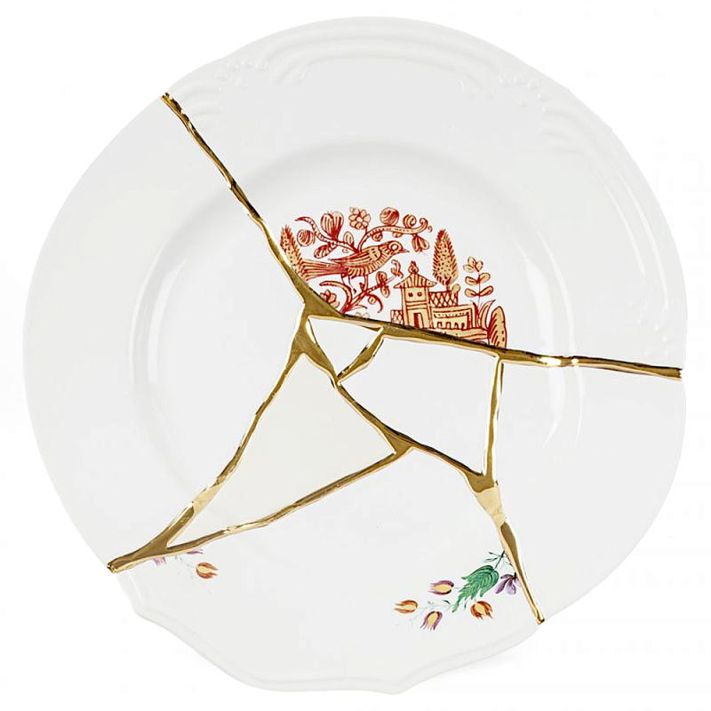 Тарелка Seletti Kintsugi Белый Золотой Мульти Тарелка Seletti Kintsugi Белый Золотой Мульти в Тюмени | Loft Concept