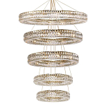 Многоярусная Люстра Elizabeth Золото Вертикальная композиция из пяти хрустальных светильников варинант исполнения - 1 | Loft Concept в Тюмени