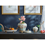 Кувшин с цветочным рисунком и бронзовой ручкой Blue Garden варинант исполнения - 4 | Loft Concept в Тюмени