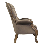 Кресло с мягкой обивкой из коричневого велюра на 4-х деревянных ножках Evelyn Classical Armchair варинант исполнения - 1 | Loft Concept в Тюмени