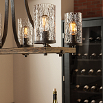 Люстра подвесная с восемью прозрачными стеклянными цилиндрическими плафонами в стиле лофт Feiss варинант исполнения - 8 | Loft Concept в Тюмени