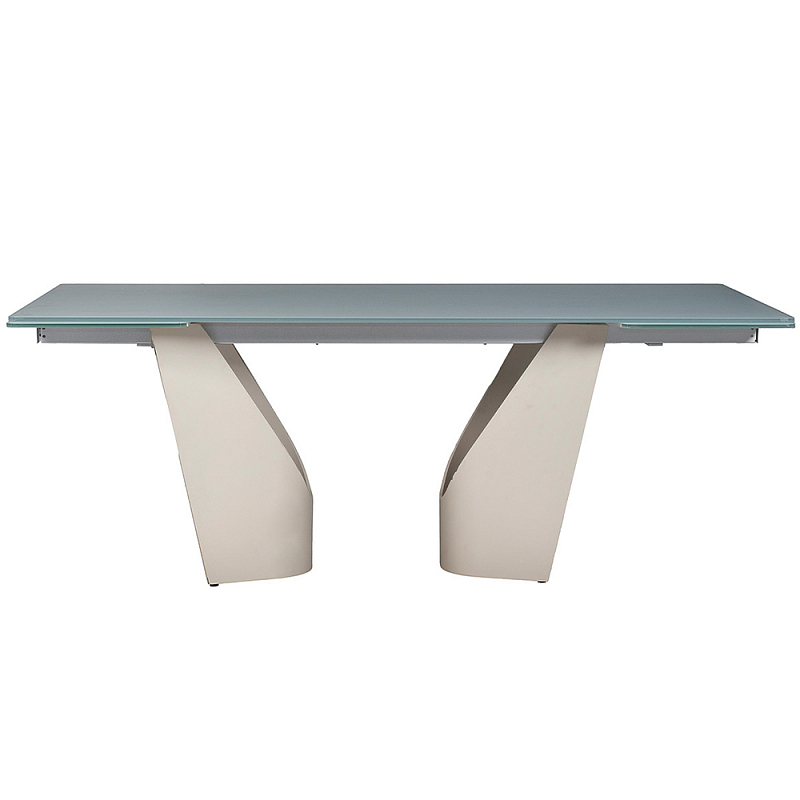 Стол обеденный раскладной со стеклянной столешницей Futuristic Table Белый Стол обеденный раскладной со стеклянной столешницей Futuristic Table Белый в Тюмени | Loft Concept