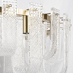 Бра с металлическим основанием золотого цвета и хрустальными подвесками Textured Glass варинант исполнения - 6 | Loft Concept в Тюмени