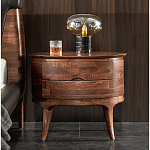 Прикроватный столик из дерева с 2-мя ящиками Moon Walnut Furniture варинант исполнения - 2 | Loft Concept в Тюмени