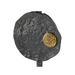 Столик приставной с абстрактным основанием и акцентом в виде золотистого диска Heavenly Space варинант исполнения - 5 | Loft Concept в Тюмени