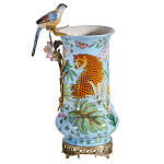 Ваза из фарфора с птицей на бронзовой ветке Garden of Eden варинант исполнения - 5 | Loft Concept в Тюмени