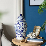 Ваза с крышкой и синим цветочным узором Blue & White Ornament  варинант исполнения - 8 | Loft Concept в Тюмени