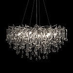 Люстра подвесная с прозрачными стеклянными подвесками в форме капель Диаметр 80 см Droplet Chandelier варинант исполнения - 6 | Loft Concept в Тюмени