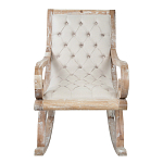 Кресло-качалка с мягкой обивкой из льна Ella Armchair beige варинант исполнения - 1 | Loft Concept в Тюмени