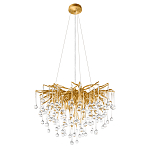 Люстра подвесная с прозрачными стеклянными подвесками в форме капель Диаметр 60 см Droplet Chandelier варинант исполнения - 2 | Loft Concept в Тюмени