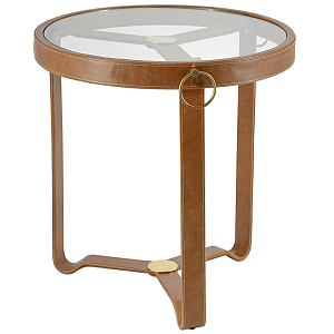 Приставной стол Disisar винтажная натуральная кожа