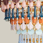 Люстра круглая с декором из разноцветных элементов в виде листьев Changing Seasons варинант исполнения - 8 | Loft Concept в Тюмени